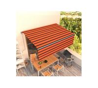 Auvent Automatique Rétractable avec Store Banne Pliable Jardin Balcon Terrasse Extérieur Protection contre Rayons UV 4x3m Orange et Marron