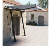 Auvent Automatique Rétractable et Poteaux 6x3,5m Jaune et Blanc Store vidaXL