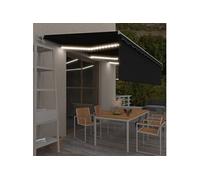 Auvent Automatique Store Capteur de Vent et LED Auvent Rétractable Store de Balcon Jardin Patio Terrasse Extérieur 6x3 m Anthracite
