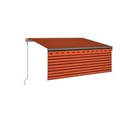 vidaXL Auvent automatique store capteur de vent LED Orange et marron G