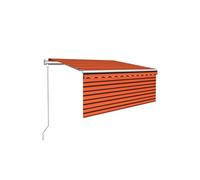 vidaXL Auvent automatique store capteur de vent LED Orange et marron