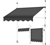Store banne manuel 3x2 sans coffre rayé gris et blanc