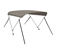 Auvent bimini à 2 arceaux gris 180x130x110 cm