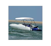 vidaXL Auvent Bimini à 4 Arceaux Auvent de Bateau Couverture de Bateau Abri de Bateau Résistant aux UV Extérieur Blanc 243x(230-244)x137 cm Blanc G
