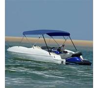 vidaXL Auvent Bimini à 4 arceaux – Résistant aux UV – Bleu marine 243×(230–244)×137 cm