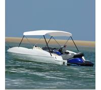 Auvent bimini - VIDAXL - 2 arceaux - Résistant aux UV - Résistant à l'eau - Blanc