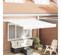 Auvent Rétractable Manuel Vidaxl Blanc 300x250 Cm, Tissu De Remplacement Pour Auvent Vidaxl Pour Cadre De 3x2,5 M Blanc