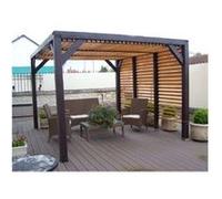 Pergola en bois avec ventelles réglables 3,39x3,12 m VENETO HABRITA