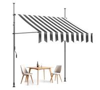Auvent de balcon à manivelle en polyester résistant aux UV imperméable à l'eau Hauteur réglable 1 x 1,2 m à 4 x 1,2 m Idéal pour terrasse, café, restaurant, protection solaire