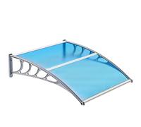 Auvent de balcon bleu de 60 x 300 cm, pare-soleil d'extérieur pour portes et fenêtres, terrasse, auvent imperméable, protection solaire, installation facile