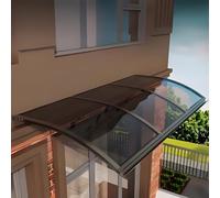 Auvent de balcon marron 80 x 20 cm pour porte et fenêtre - Protection contre le soleil et la terrasse - Pare-soleil rétractable pour balcon et porte