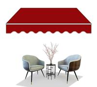 Auvent de balcon portable rétractable manuel avec revêtement imperméable et support de montage mural, pour terrasse et jardin, 2 x 1,5/3 x 2,5 m