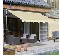 Auvent de balcon réglable sans perçage avec manivelle - 200 x 400 cm - Idéal pour le jardin et la terrasse - Protection solaire - Installation facile - Solution d'ombrage élégante