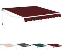 Auvent de balcon réglable sans perçage - Imperméable - En polyester - 280 g - Gris - Pour extérieur, terrasse - 2,5 m