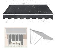 Auvent de balcon rétractable de 2,5 x 1,5 m, sans perçage, à clipser avec cantonnière pour terrasse, balcon, protection UV et installation DecPerfect
