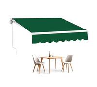 Auvent de balcon rétractable imperméable avec protection UV amovible en polyuréthane à manivelle manuelle 3 x 2,5 m/2 x 1,5 m/2,5 x 2 m