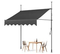Auvent de balcon rétractable manuel réglable de 1 x 1,2 m à 4 x 1,2 m - Auvent sur pied avec manivelle pour terrasse, jardin, tonnelle et restaurant Utilisation en extérieur