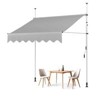 Auvent de balcon rétractable manuel réglable de 1 x 1,2 m à 4 x 1,2 m - Auvent sur pied avec manivelle pour terrasse, jardin, tonnelle, restaurant, utilisation en extérieur
