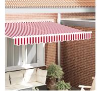 Auvent de balcon - vidaxl - Valence - 2.5 m - 2.3x0.2 m - Rouge et Blanc - Rayé - Polyester - Protection anti-UV