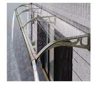 Auvent de fenêtre d'extérieur avec supports en aluminium pour entrée, terrasse et véranda résistant aux intempéries (60 x 110 cm)