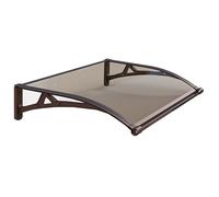 Auvent de fenêtre d'extérieur pour portes, housse de terrasse en polycarbonate, support en aluminium noir, résistant aux intempéries, au vent et à la pluie (60 x 100 cm)