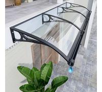 Auvent de fenêtre en alliage d'aluminium pour grand évier avec couverture en polycarbonate, protection contre les UV, la pluie, la neige, transparent (80 x 230 cm)