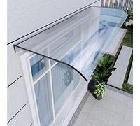 Auvent de fenêtre en métal imperméable pour terrasse et jardin, résistant aux UV, protection contre la pluie et la neige, abri extérieur incurvé en polycarbonate durable pour une meilleure défense