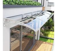 Auvent de fenêtre en polycarbonate de 120 x 320 cm - Support blanc transparent - Protection contre les UV, la pluie, la neige - Plaque creuse, pour porte d'entrée