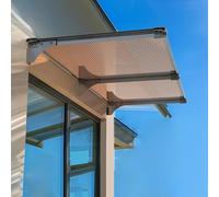 Auvent de fenêtre en polycarbonate marron résistant aux UV et à la pluie - Abri d'extérieur moderne pour jardin - 78,7 x 78,7 cm - Auvent de toit résistant aux intempéries