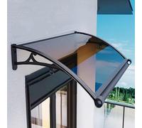 Auvent de fenêtre et de porte en polycarbonate - Auvent ignifuge pour la maison, le patio et la terrasse, protection UV, disponible en noir, doré et marron avec options de support en aluminium