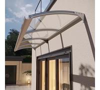 Auvent de fenêtre extérieur, housse en polycarbonate et cadre en aluminium, pare-soleil et protection contre la pluie pour porte d'entrée, résistant aux UV, 80 x 480 cm