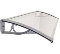 Auvent de fenêtre extérieur pluie et neige, auvent de porte en polycarbonate Tsparent et cadre en aluminium, pour fenêtres, portes, balcons, personnalisable, couleur transparente, 40 x 100 cm