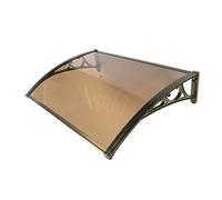 Auvent de fenêtre extérieur pluie et neige, auvent de porte en polycarbonate Tsparent et cadre en aluminium, pour fenêtres, portes, balcons, personnalisable, marron, 120 x 200 cm