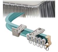 Auvent de fenêtre incurvé réglable de 2,8 m - Guide de pliage silencieux - Installation facile - Décoration parfaite de la maison - Couleur bleue - Protection contre les intempéries et les UV pour