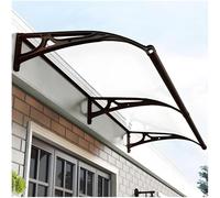 Auvent de fenêtre moderne en polycarbonate avec support en aluminium, housse de terrasse durable pour protection contre la pluie, la neige et le soleil, abri extérieur pour terrasse et porche