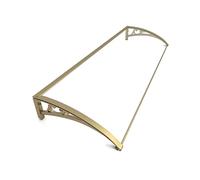 Auvent de fenêtre pour portes et fenêtres - Protection extérieure - 120 x 120 cm - En polycarbonate transparent - Avec support champagne - Pare-soleil de jardin résistant aux intempéries