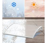 Auvent de fenêtre résistant aux UV, à la pluie, à la neige, au vent - Pour porte de maison, balcon - Pare-soleil transparent arqué - Disponible en tailles 60430 cm (80 x 180 cm)