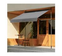 Auvent de fenêtre rétractable sans perçage, cadre en acier à manivelle manuelle, revêtement PU pour jardin et terrasse, pare-soleil réglable (couleur : B)