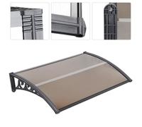 Auvent de Fenêtre - TOR - 100x 60 cm - Marron - Polycarbonate - Aluminium