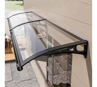 Auvent de fenêtre transparent avec support en aluminium - Housse en polycarbonate durable pour porte d'entrée, terrasse, porche, pluie, neige et protection UV - Design résistant aux intempéries