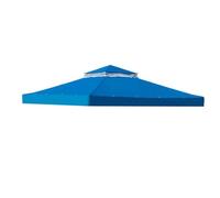 Auvent de gazébo de remplacement, couverture supérieure de barbecue à Double niveau, toit de tente de gril extérieur bleu 300*300*260cm