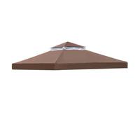 Auvent de gazébo de remplacement, couverture supérieure de barbecue à Double niveau, toit de tente de gril extérieur café 300*300*260cm