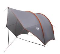 Auvent De Hayon Impermeable Gris Et Orange | Polyester 185T Avec Revetement PU, Poteaux Fibre De Verre Et Acier, Canopee Courbee, Piquets Solides, Camping Et Road Trip