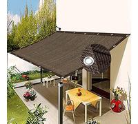 Auvent de jardin 3,4 x 6 m avec protection UV 85 % avec cordes de 1 x 5 m Marron Parfait pour terrasses, jardins et espaces extérieurs