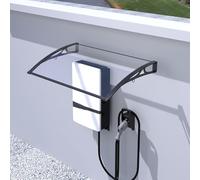 Auvent de jardin extérieur - 60 x 150 cm - Auvent de porte avant en polycarbonate avec drainage automatique - Abri de terrasse mural pour protection contre la pluie et le soleil
