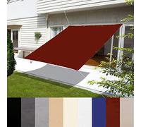 Auvent de jardin imperméable 150 x 240 cm, protection UV 95 % sans perçage, résistant à la déchirure, idéal pour balcon, terrasse, pavillon, arrière-cour - Rouge foncé
