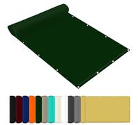 Auvent de jardin imperméable à angle droit 1,2 x 6,5 m anti-UV pour cour, jardin, pelouse, plantes, vert foncé, résistant aux intempéries, corde incluse