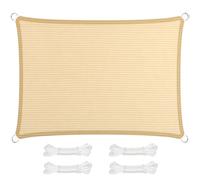 Auvent de jardin rectangulaire - 60 x 100 cm - Protection UV à 98 % - Polyester HDPE durable - Résistant aux intempéries - Pour terrasse et jardin - Beige