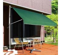 Auvent de jardin réglable de 2 m - Pare-soleil sur pied avec manivelle, hauteur et angle personnalisés, idéal pour balcon, terrasse, pergola et espaces extérieurs (vert)
