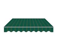 Auvent de jardin rétractable de rechange imperméable à rayures - Vert - 2,5 x 2 m - Abri extérieur pour terrasse, terrasse et arrière-cour